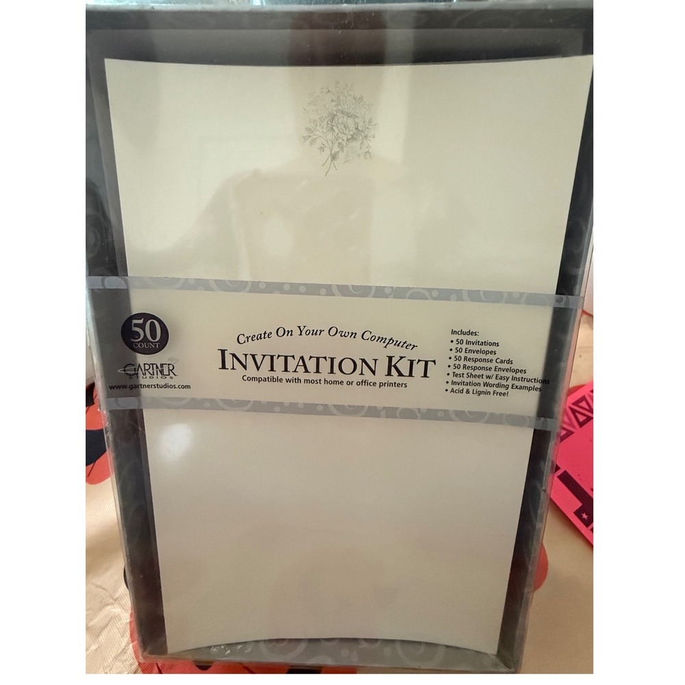 Gartner Studios Green Floral Invitation Kit 50 Count Wedding DIY Stationery Set